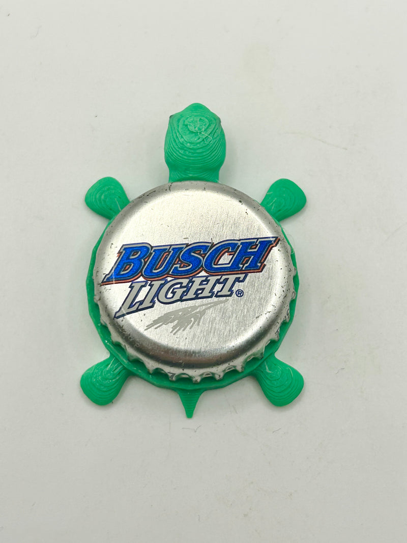 Busch Light - Bottle Cap Magnet Turtle Shell Shocked Art