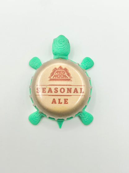 Red Hook Seasonal Ale - Bottle Cap Magnet Turtle Shell Shocked Art