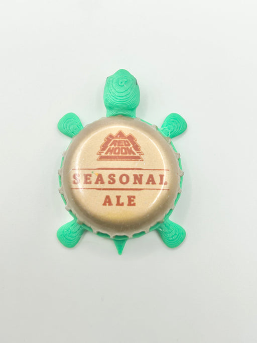 Red Hook Seasonal Ale - Bottle Cap Magnet Turtle Shell Shocked Art