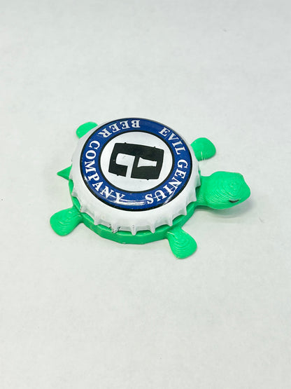 Evil Genius Brewing Bottle-Cap Magnet Turtle | Shell Shocked Art Shell Shocked Art