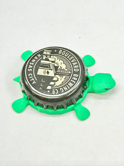 Boulevard Brewing (Grayscale) - Bottle Cap Magnet Turtle Shell Shocked Art