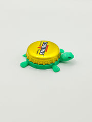Collins (Yellow) - Bottle Cap Magnet Turtle Shell Shocked Art