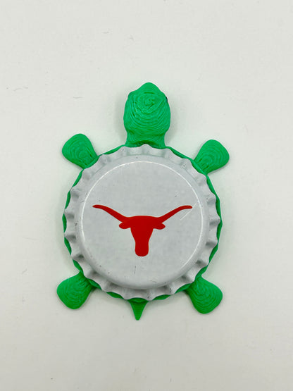 Texas Longhorns - Bottle Cap Magnet Turtle Shell Shocked Art