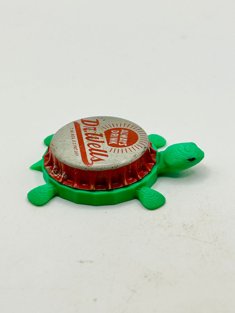 Dr Wells Soda - Bottle Cap Magnet Turtle Shell Shocked Art