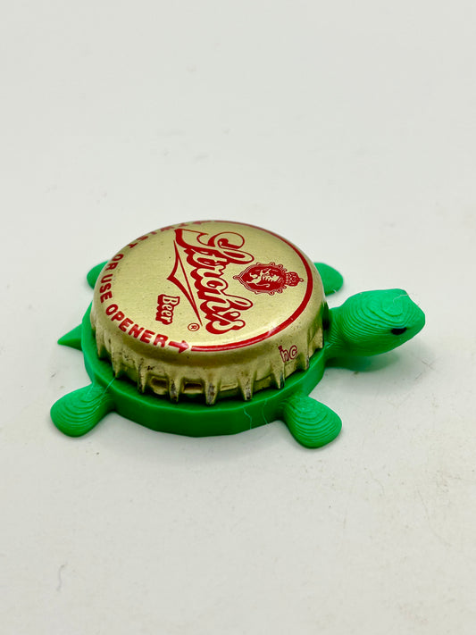 Stroh’s Beer (Chrome) - Bottle Cap Magnet Turtle Shell Shocked Art