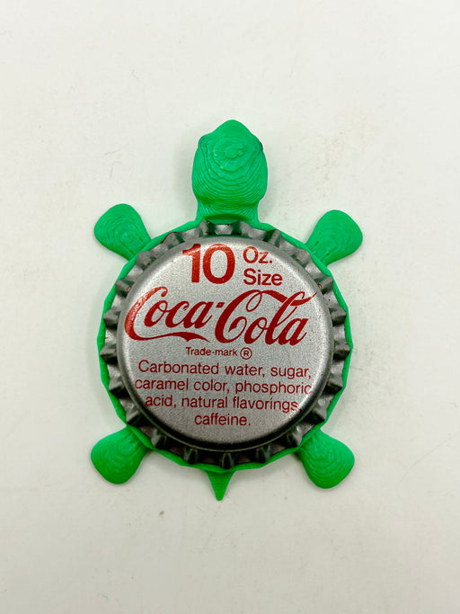 Coca Cola (Silver, 10 oz) - Bottle Cap Magnet Turtle (Copy) Shell Shocked Art