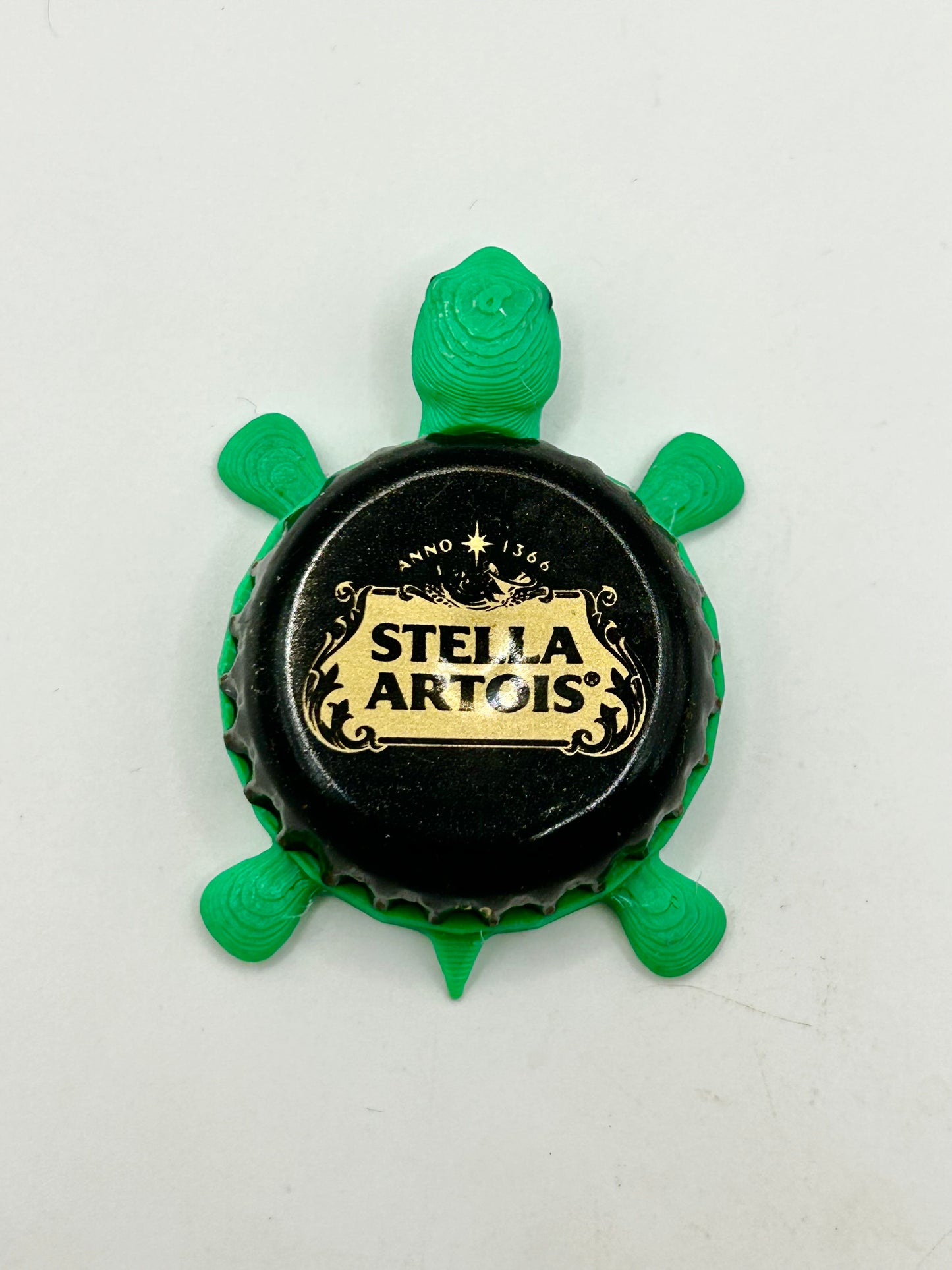 Stella Artois (Black) - Bottle Cap Magnet Turtle Shell Shocked Art