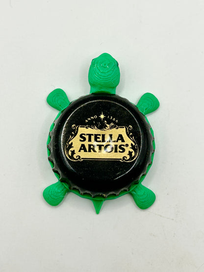 Stella Artois (Black) - Bottle Cap Magnet Turtle Shell Shocked Art