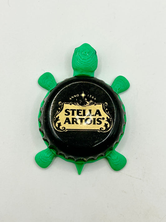 Stella Artois (Black) - Bottle Cap Magnet Turtle