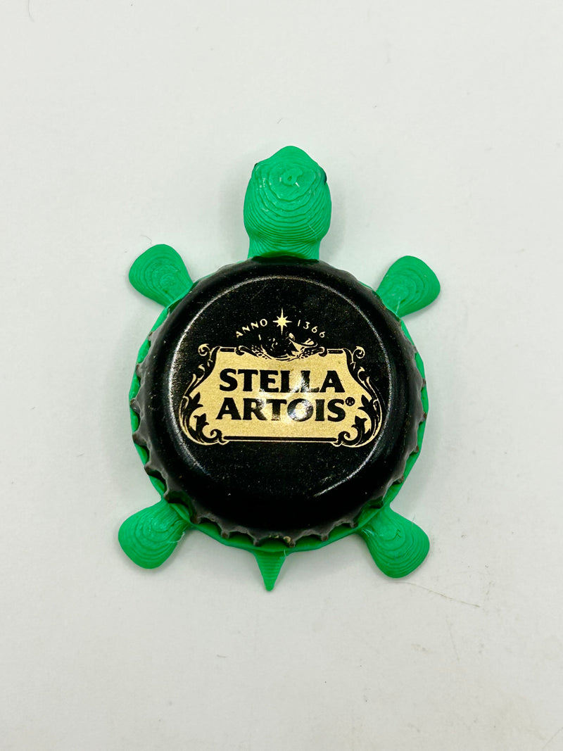 Stella Artois (Black) - Bottle Cap Magnet Turtle Shell Shocked Art