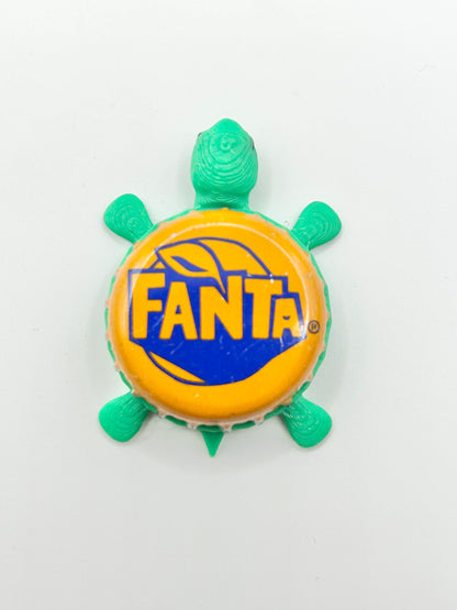 Fanta Orange Soda - Bottle Cap Magnet Turtle Shell Shocked Art