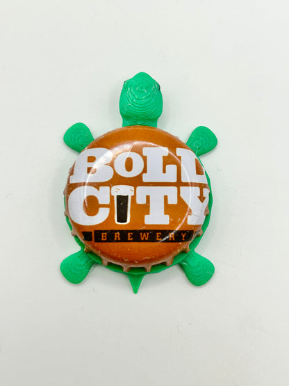 Bold City Brewing - Bottle Cap Magnet Turtle Shell Shocked Art