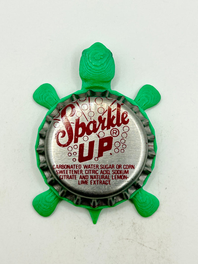 Sparkle Up Beverage (Vintage) - Bottle Cap Magnet Turtle Shell Shocked Art