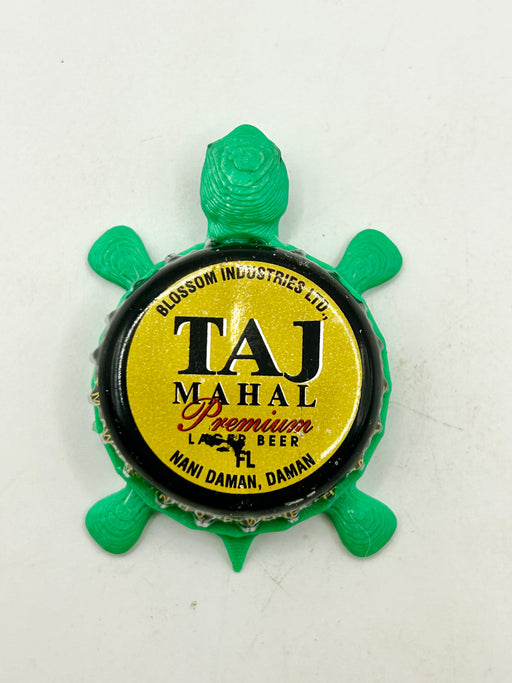 Taj Mahal Premium Lager Beer - Bottle Cap Magnet Turtle Shell Shocked Art