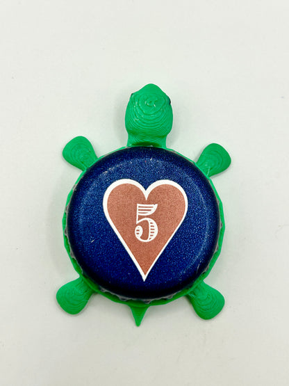 Labatt 5 Hearts Prohibition Series (Bourbon Barrel Ale) - Bottle Cap Magnet Turtle Shell Shocked Art