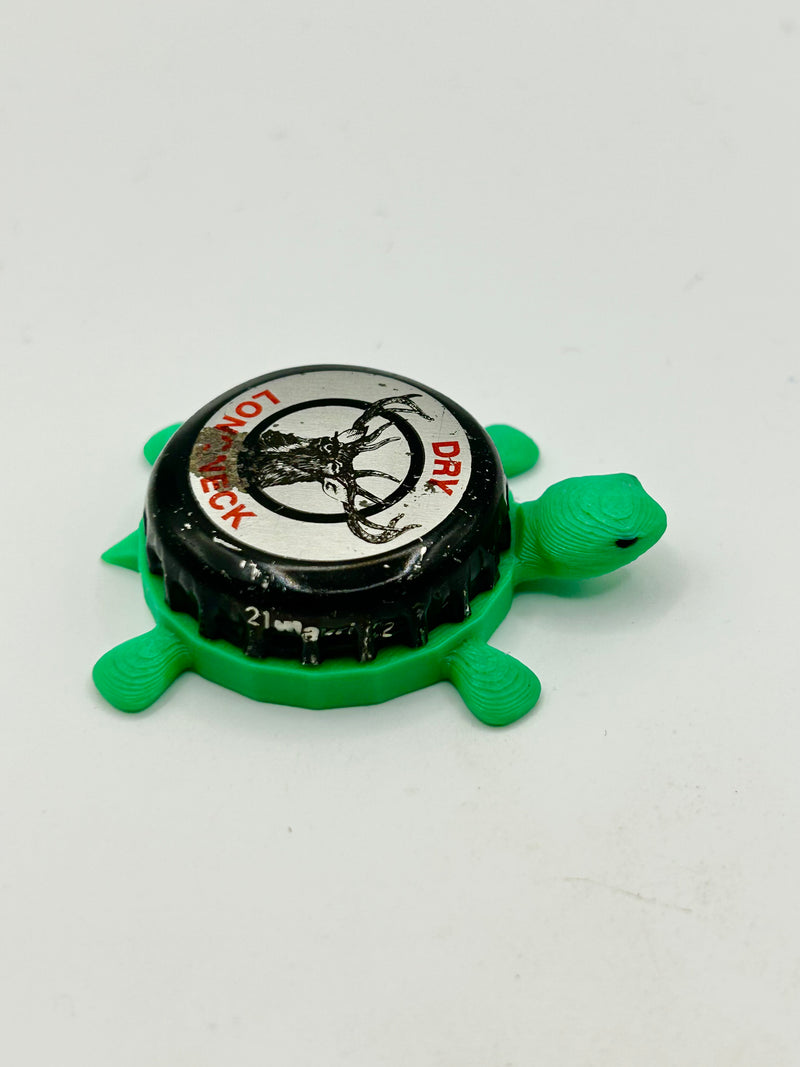 Dry Longneck - Bottle Cap Magnet Turtle Shell Shocked Art