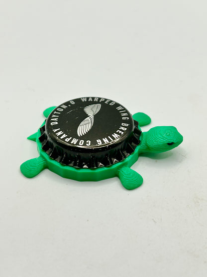 Warped Wing Brewing - Bottle Cap Magnet Turtle Shell Shocked Art