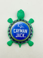 Cayman Jack (Alligator, Green Trim) - Bottle Cap Magnet Turtle Shell Shocked Art