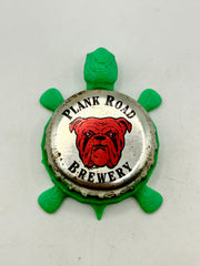 Red Dog Plank Road Brewery - Bottle Cap Magnet Turtle Shell Shocked Art