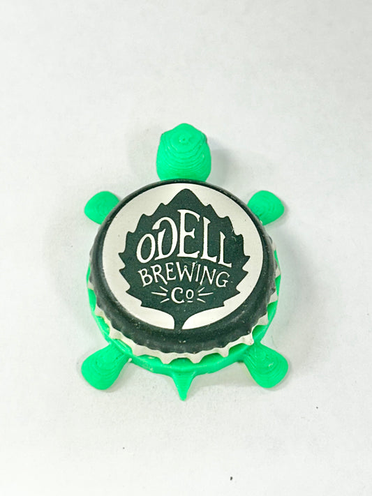 Odell Brewing Co (Green) - Bottle Cap Magnet Turtle