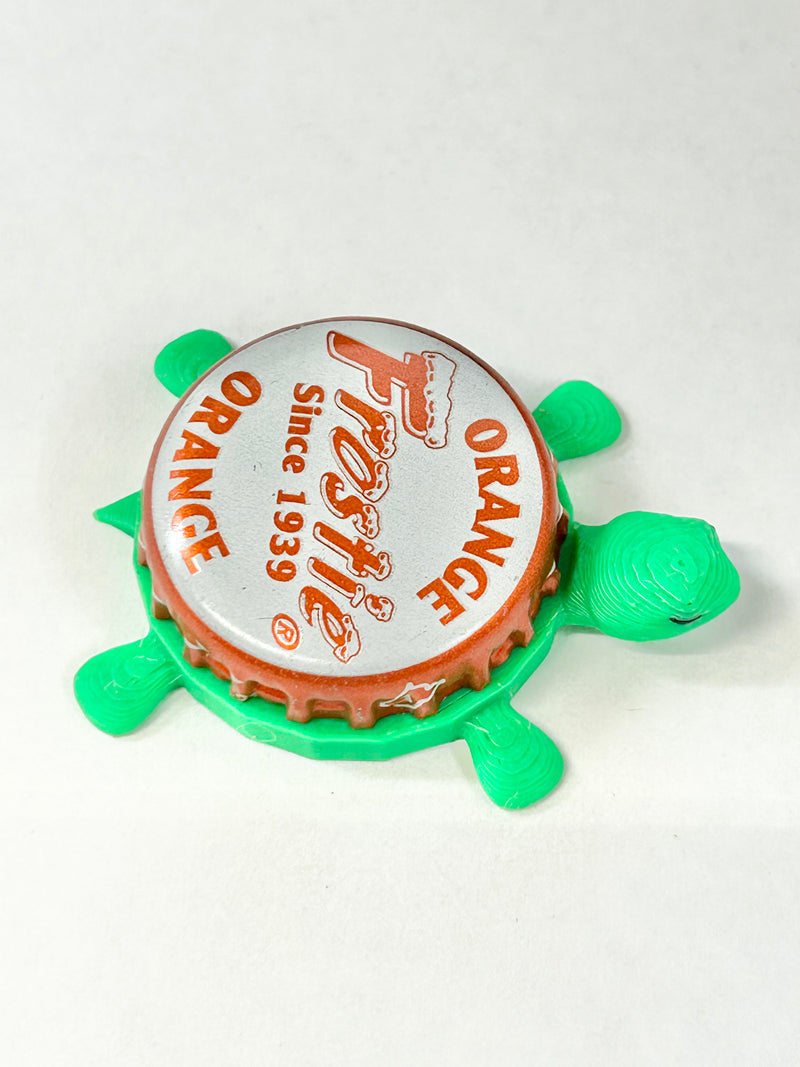 Frostie Orange Soda - Bottle Cap Magnet Turtle Shell Shocked Art