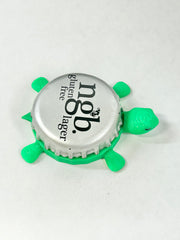 ngb lager (gluten free) Joseph Huber Brewing - Bottle Cap Magnet Turtle Shell Shocked Art