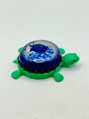 Lahden Sininen III - Bottle Cap Magnet Turtle Shell Shocked Art
