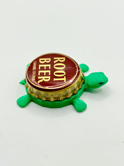 Root Beer (Beige Text) - Bottle Cap Magnet Turtle Shell Shocked Art