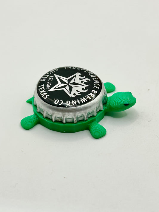 Independence Brewing (Austin, Texas) - Bottle Cap Magnet Turtle Shell Shocked Art