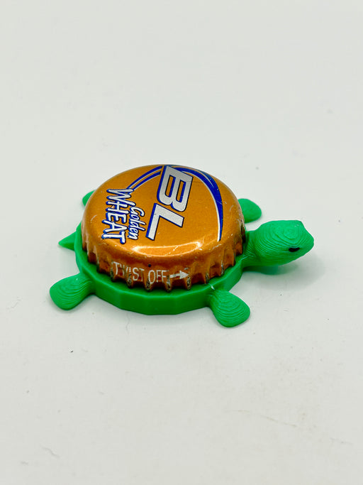 Bud Light (Golden Wheat) - Bottle Cap Magnet Turtle Shell Shocked Art