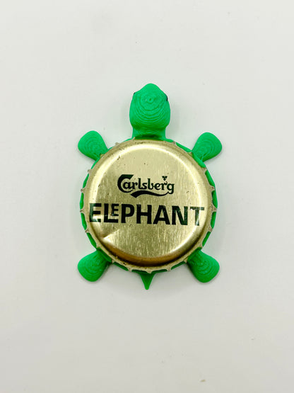 Carlsberg Elephant Pilsner - Bottle Cap Magnet Turtle Shell Shocked Art