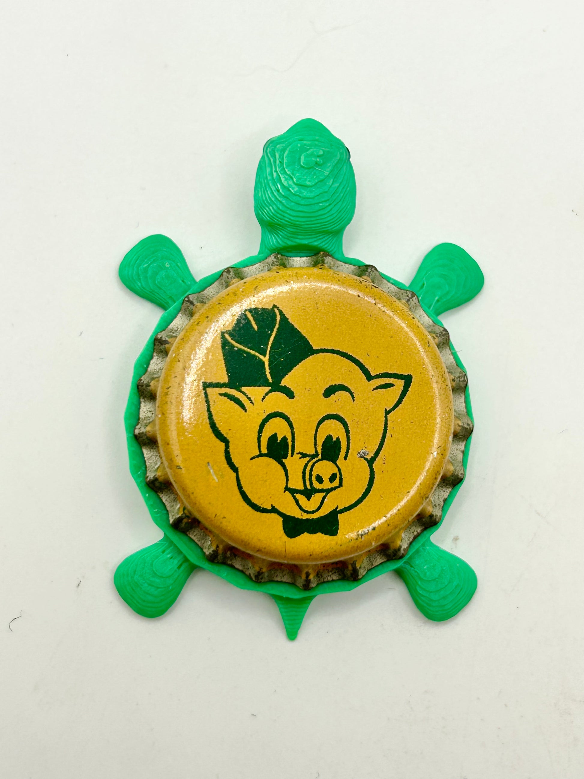 Piggly Wiggly (Vintage) - Bottle Cap Magnet Turtle Shell Shocked Art