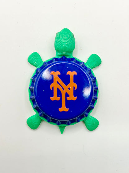 New York Mets - Bottle Cap Magnet Turtle Shell Shocked Art