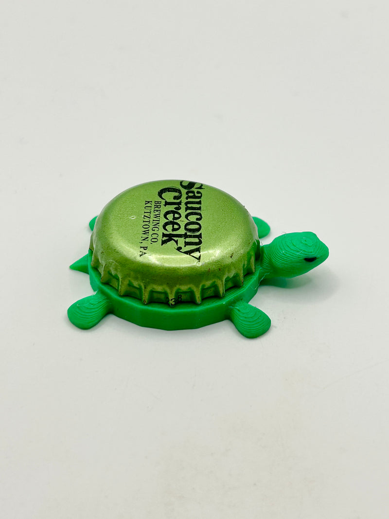 Saucony Creek Brewing - Bottle Cap Magnet Turtle Shell Shocked Art