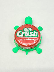 Strawberry Crush Soda - Bottle Cap Magnet Turtle Shell Shocked Art