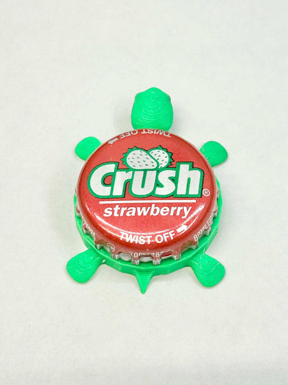 Strawberry Crush Soda - Bottle Cap Magnet Turtle — Shell Shocked Art