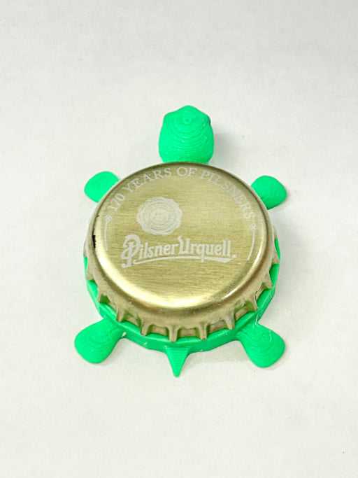 Pilsner Urquell - Bottle Cap Magnet Turtle Shell Shocked Art