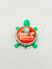 Canada Dry Ginger Ale Soda (Vintage Red) - Bottle Cap Magnet Turtle Shell Shocked Art