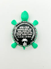 Afri Cola (Black & White) - Bottle Cap Magnet Turtle Shell Shocked Art
