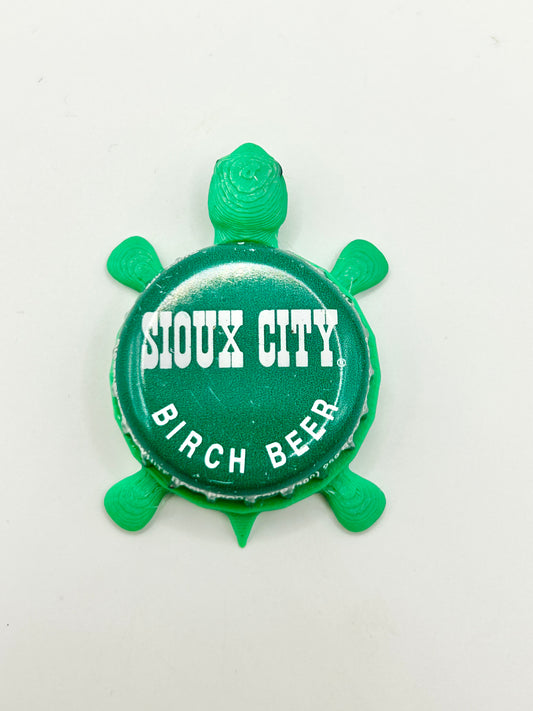 Sioux City Birch Beer Soda - Bottle Cap Magnet Turtle