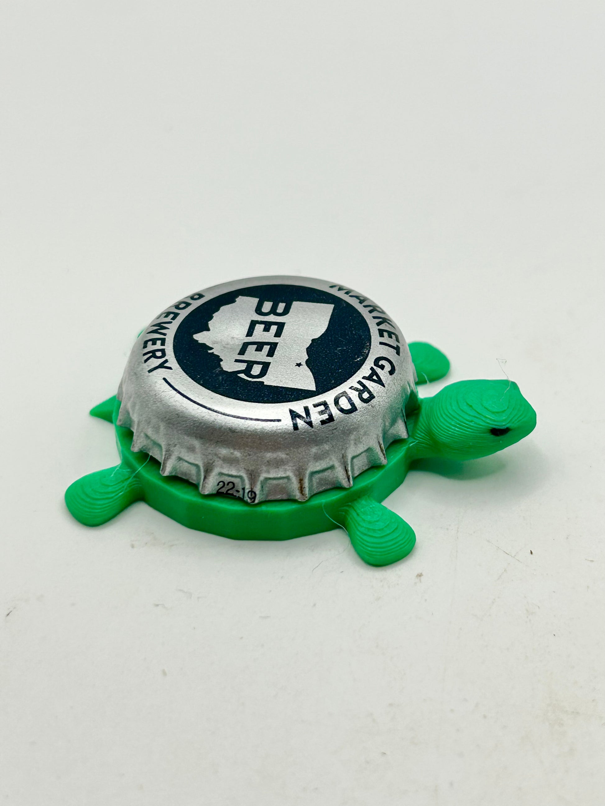 Market Garden Brewery (Ohio) - Bottle Cap Magnet Turtle Shell Shocked Art