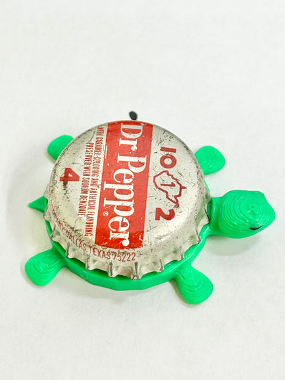Dr Pepper Soda (Vintage Red Line Design) - Bottle Cap Magnet Turtle Shell Shocked Art