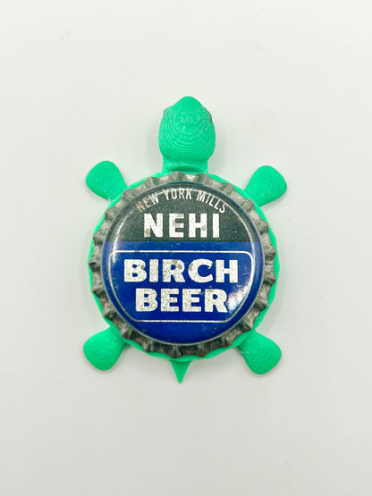 Nehi Birch Beer - Bottle Cap Magnet Turtle Shell Shocked Art
