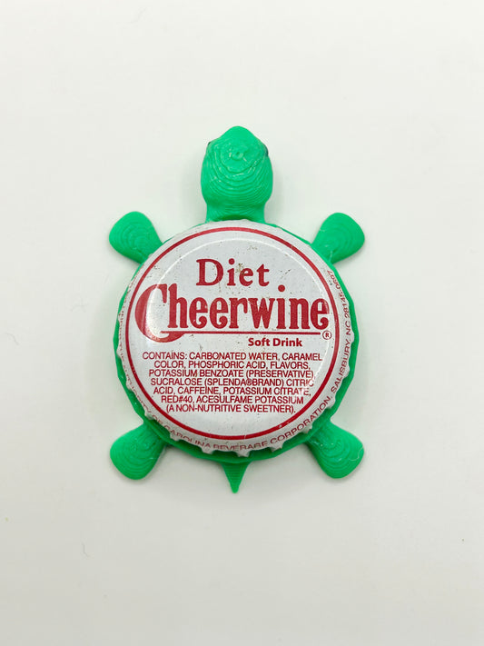 Diet Cheerwine - Bottle Cap Magnet Turtle