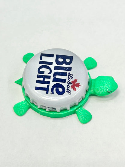 Labatt Blue Light - Bottle Cap Magnet Turtle Shell Shocked Art