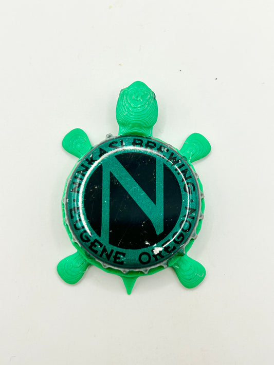 Ninkasi Brewing (Green) - Bottle Cap Magnet Turtle
