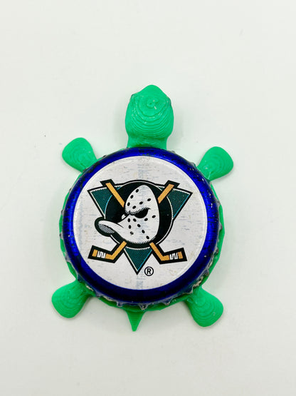 Mighty Ducks - Bottle Cap Magnet Turtle Shell Shocked Art