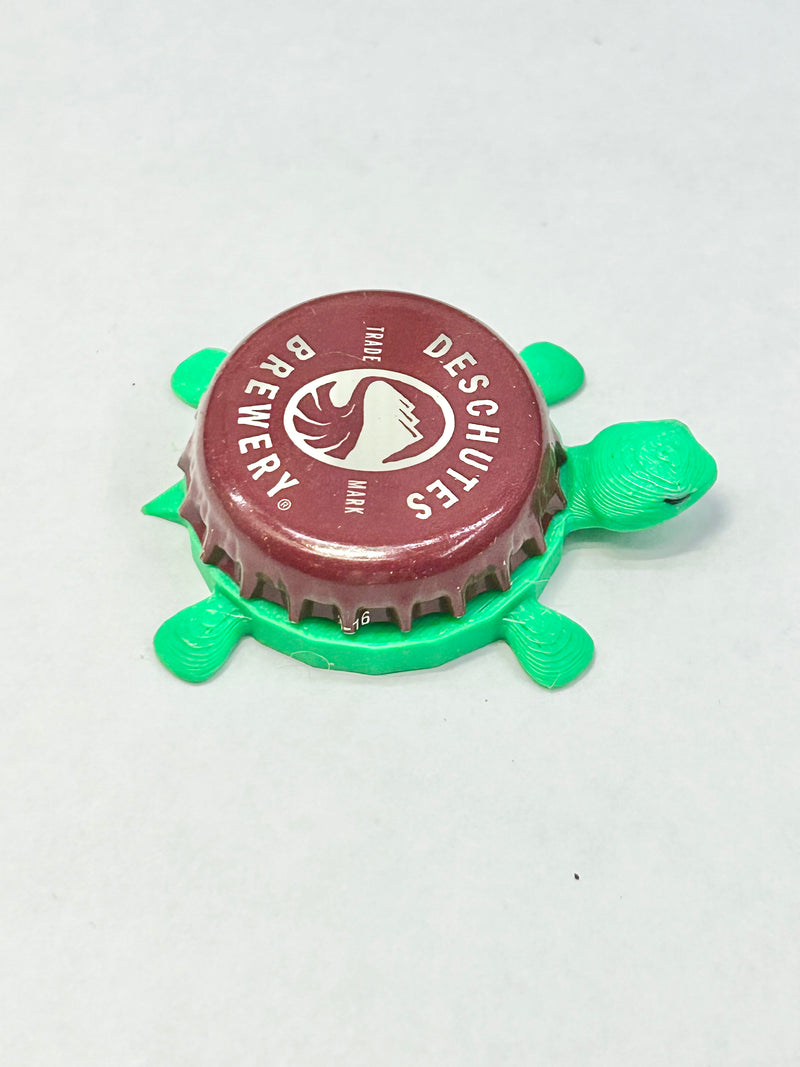 Deschutes Brewery (Maroon) - Bottle Cap Magnet Turtle Shell Shocked Art