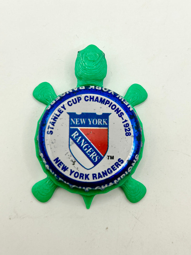 New York Rangers Stanley Cup Champions (1928) - Bottle Cap Magnet Turtle Shell Shocked Art