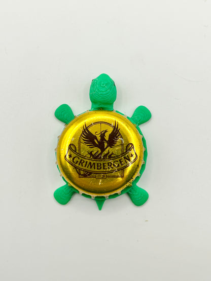 Grimbergen Phoenix (Gold) - Bottle Cap Magnet Turtle Shell Shocked Art